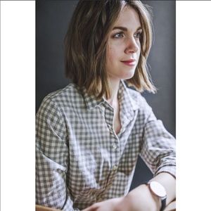 Tradlands Organic Cotton Quinn gray gingham shirt